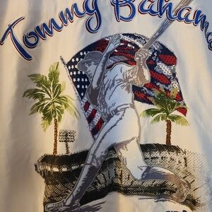 Tommy Bahama Silk Shirt Men's XL "Go Big or Go Home Camp" MLB Cincinnati Reds